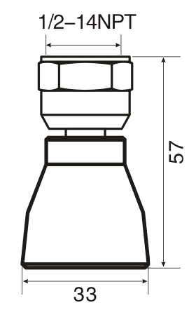 XC607-33圆弧小花洒尺寸图
